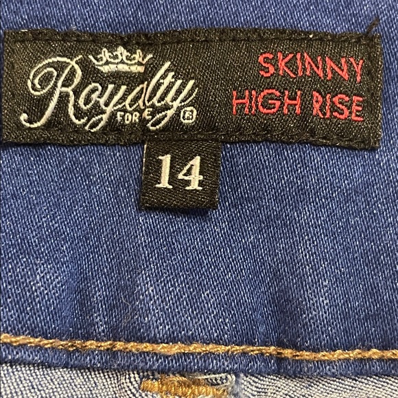 Royalty For Me 14 Royal Blue High Rise Skinny Jeans Stretch 25” - Picture 8 of 11